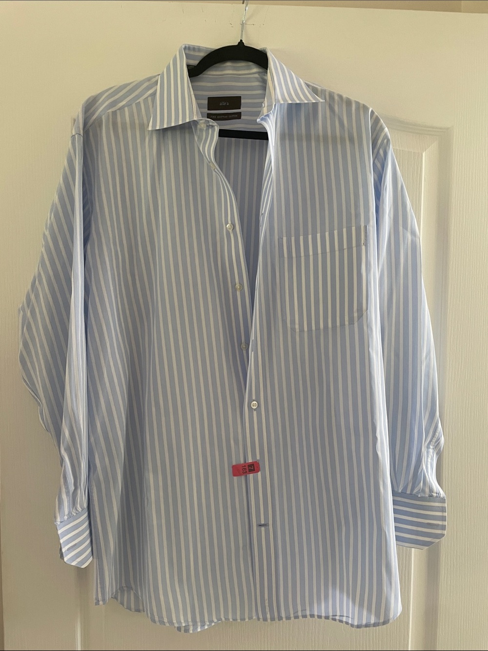 Alara Blue and White Striped Men's Dress Shirt